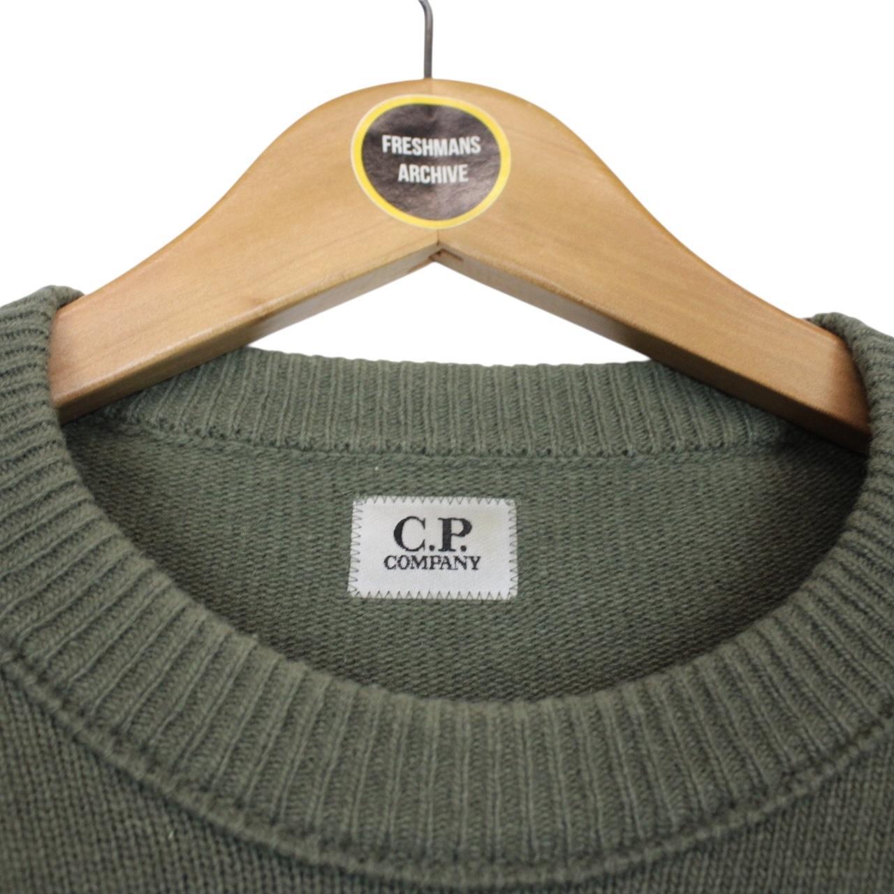 CP Company Green Wool/Nylon Knit Goggle Sweatshirt Jumper
