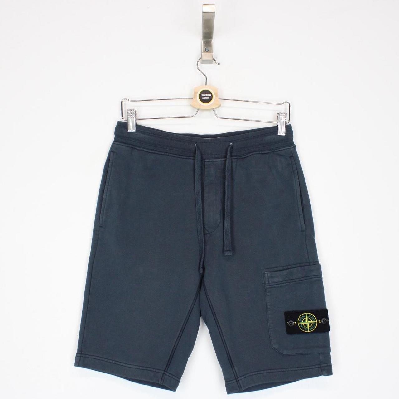 Stone Island SS 2022 Navy Blue Cotton Jogger Shorts