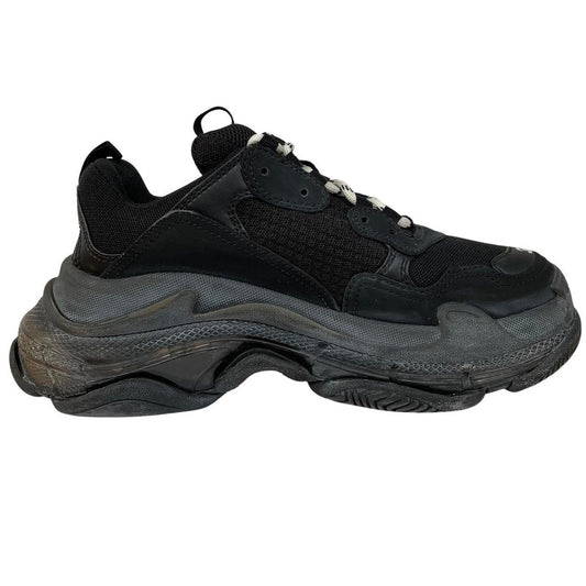 Balenciaga Triple S Black Pre-Distressed Mesh Trainers