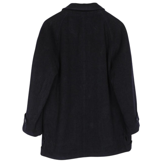Vintage Burberry London Navy Blue Virgin Wool Blend Coat