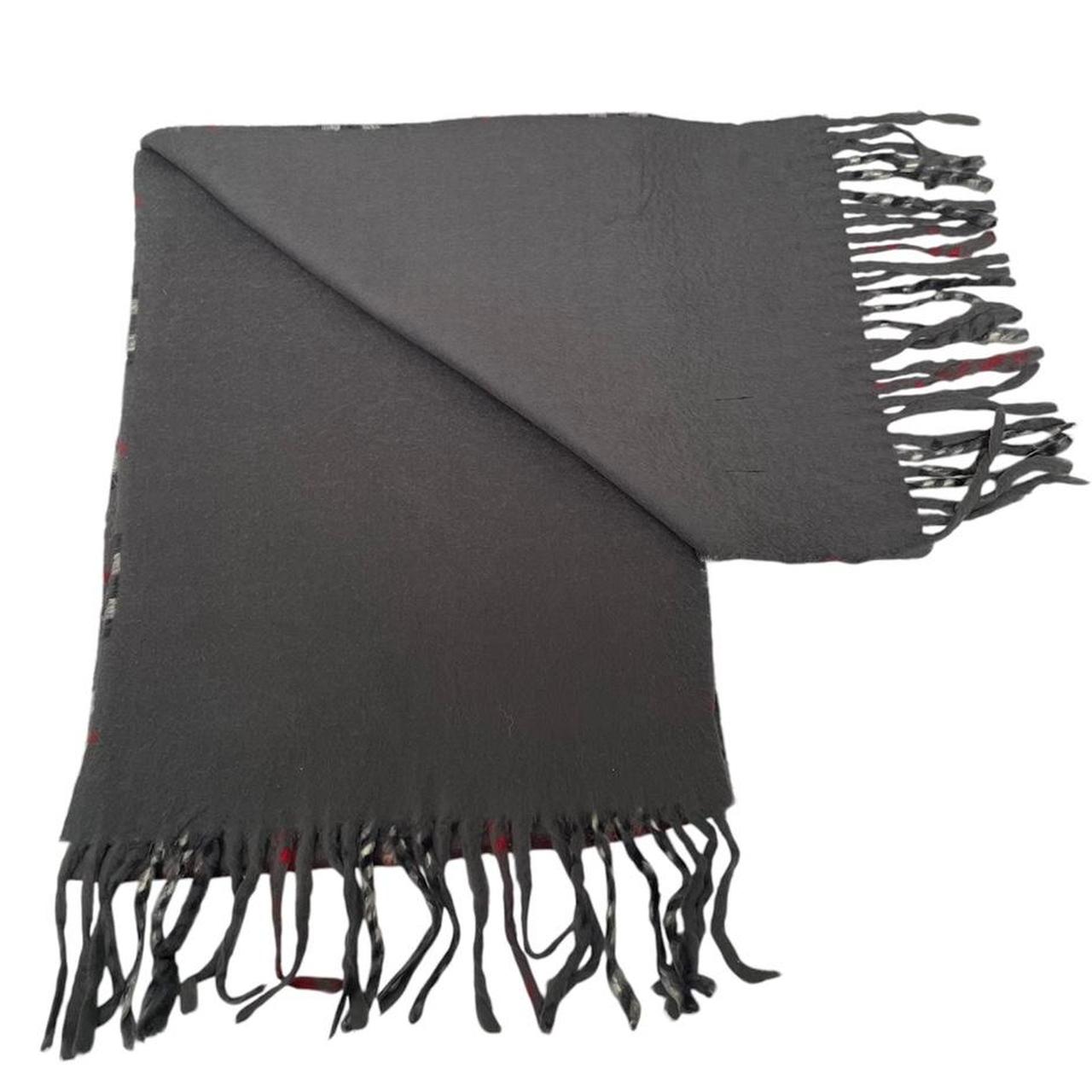 Vintage 90s Burberry Grey Nova Check Lambswool Scarf