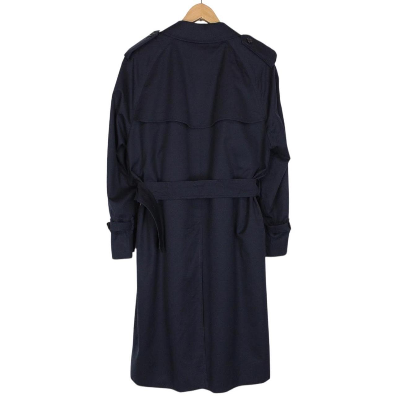 Vintage 90s Burberry Navy Blue Single Breasted Belted Trench Coat