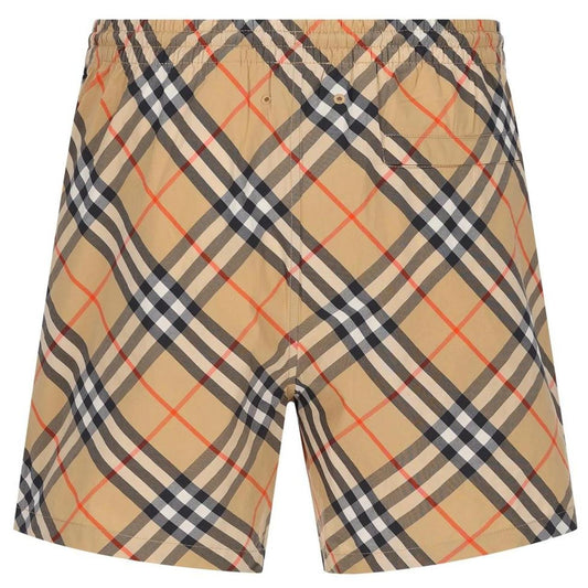 Burberry Beige Nova Check Nylon Mid-Length Swim Shorts