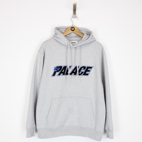 Palace 2023 Marl Grey Panther Embroidered Logo Hoodie Jumper