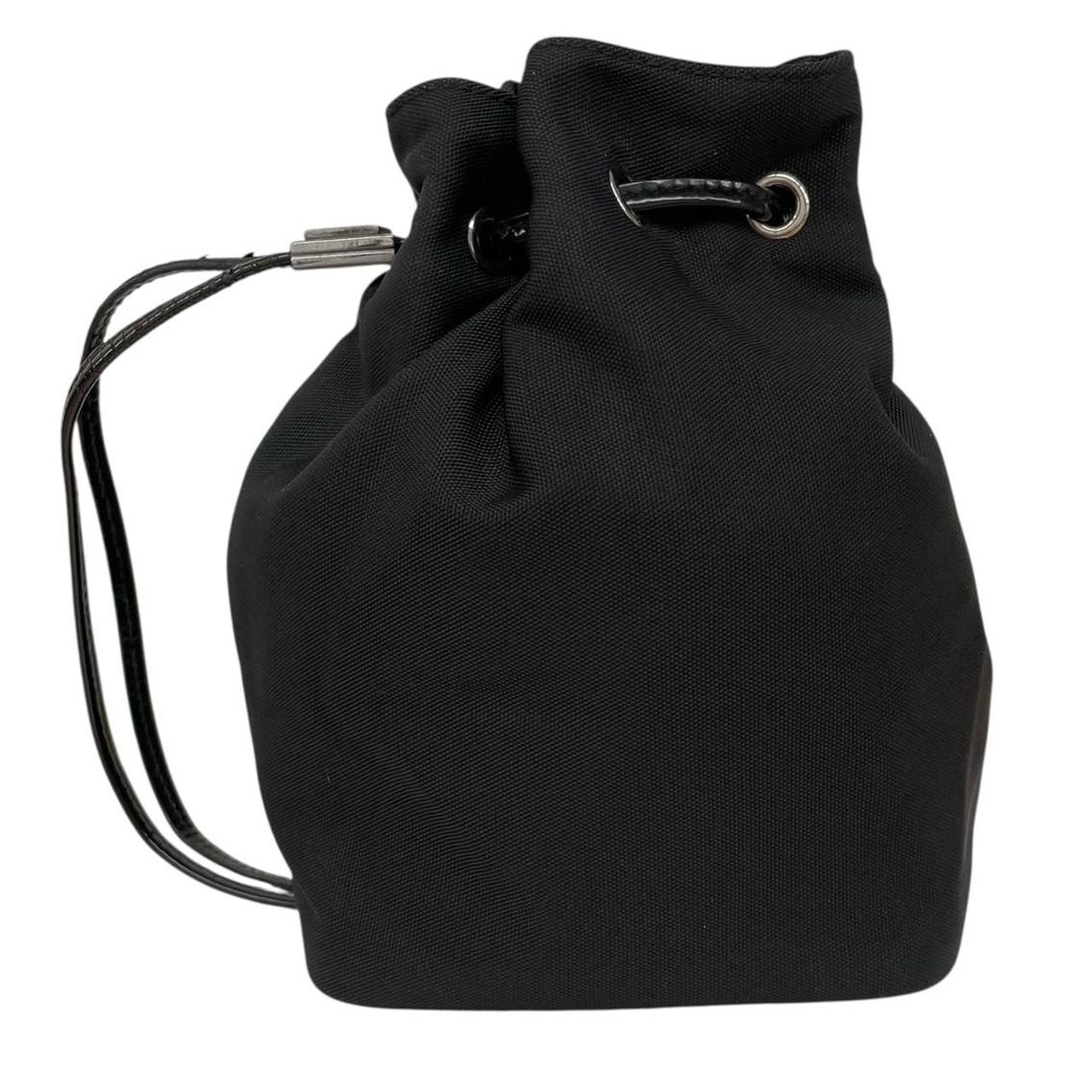 Gucci Black Nylon Canvas Drawstring Clutch Bag