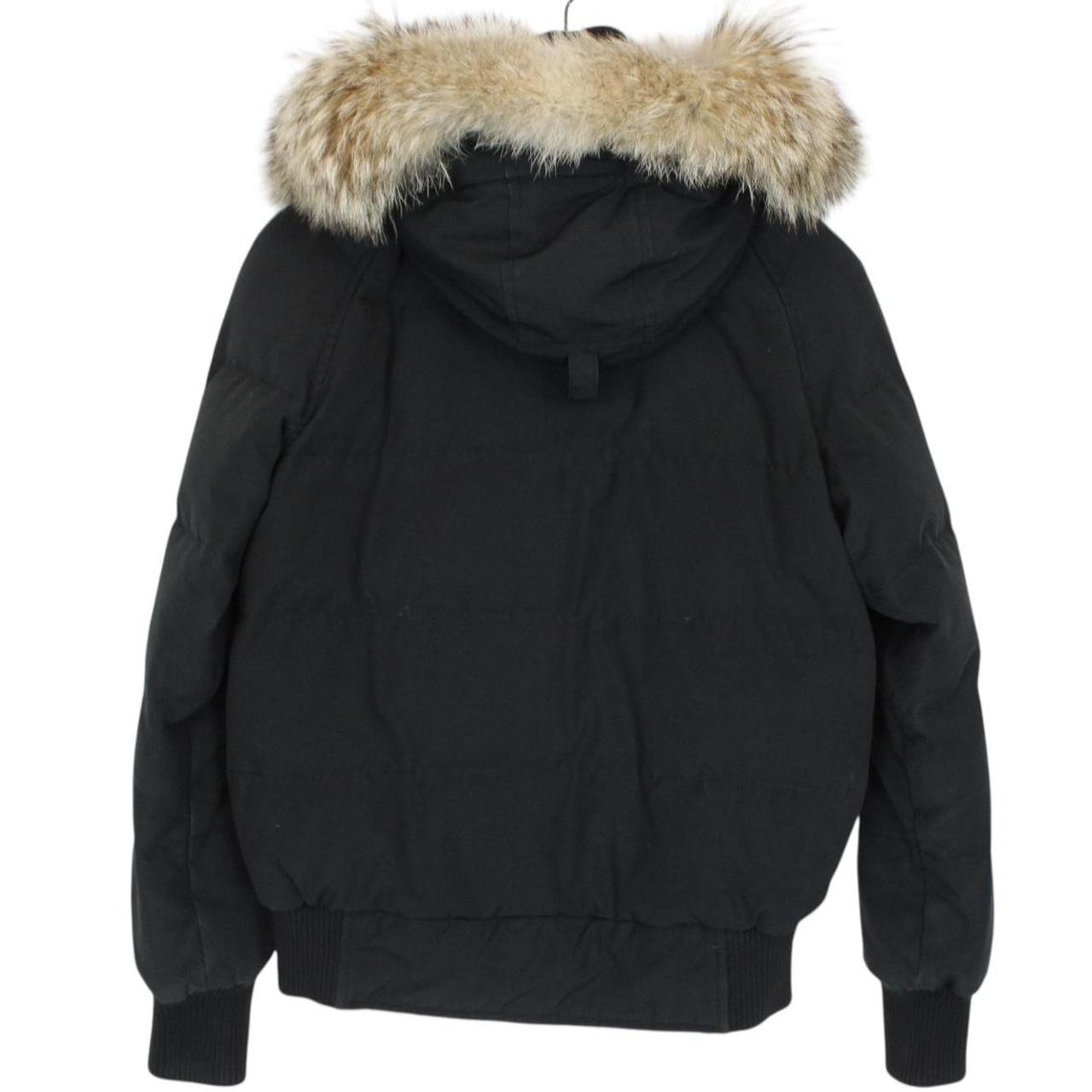 Canada Goose Black Savona Bomber Down Jacket with Fur Trim