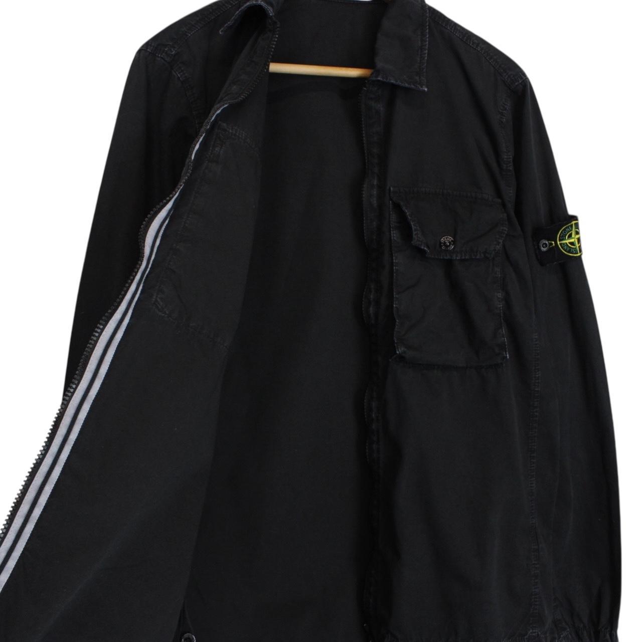 Stone Island AW 2021 Black Full Zip Cotton Overshirt Jacket