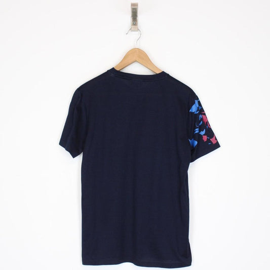 Lanvin Navy Blue Floral Print Short Sleeve T-Shirt