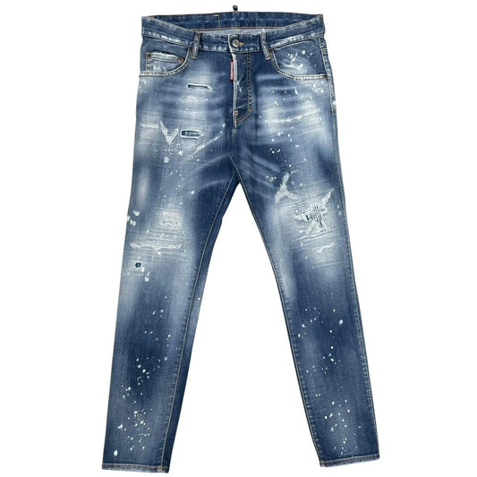 Dsquared2 Blue Wash Distressed Skater Slim Fit Jeans