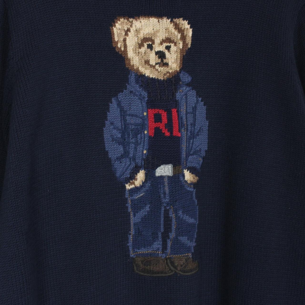 Polo Ralph Lauren Navy Blue Polo Bear Cotton Knit Jumper