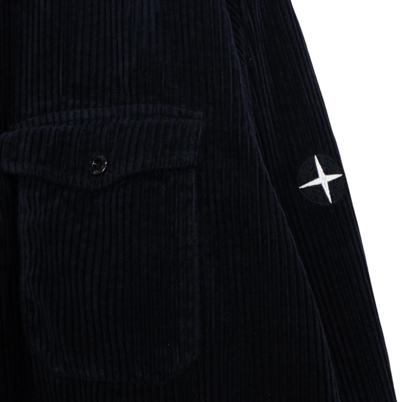 Stone Island AW 2021 Black Long Sleeve Jumbo Corduroy Shirt