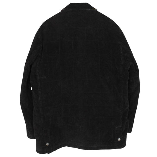 Vintage 90s Burberry Black Wool Nova Check Lined Corduroy Jacket