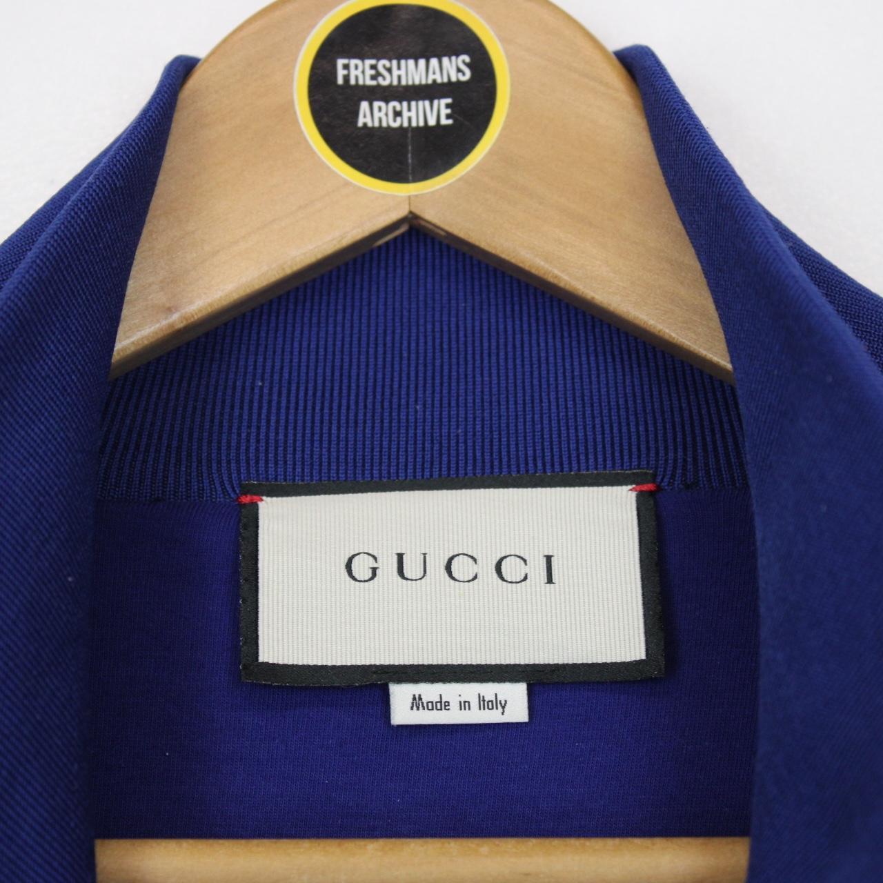 Gucci Red and Blue Logo Patch Full Zip Velour Track Jacket