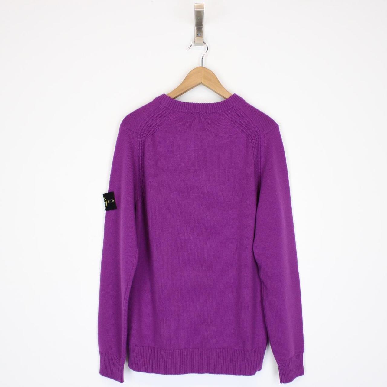 Stone Island AW 2021 Magenta Purple Wool Knit Jumper