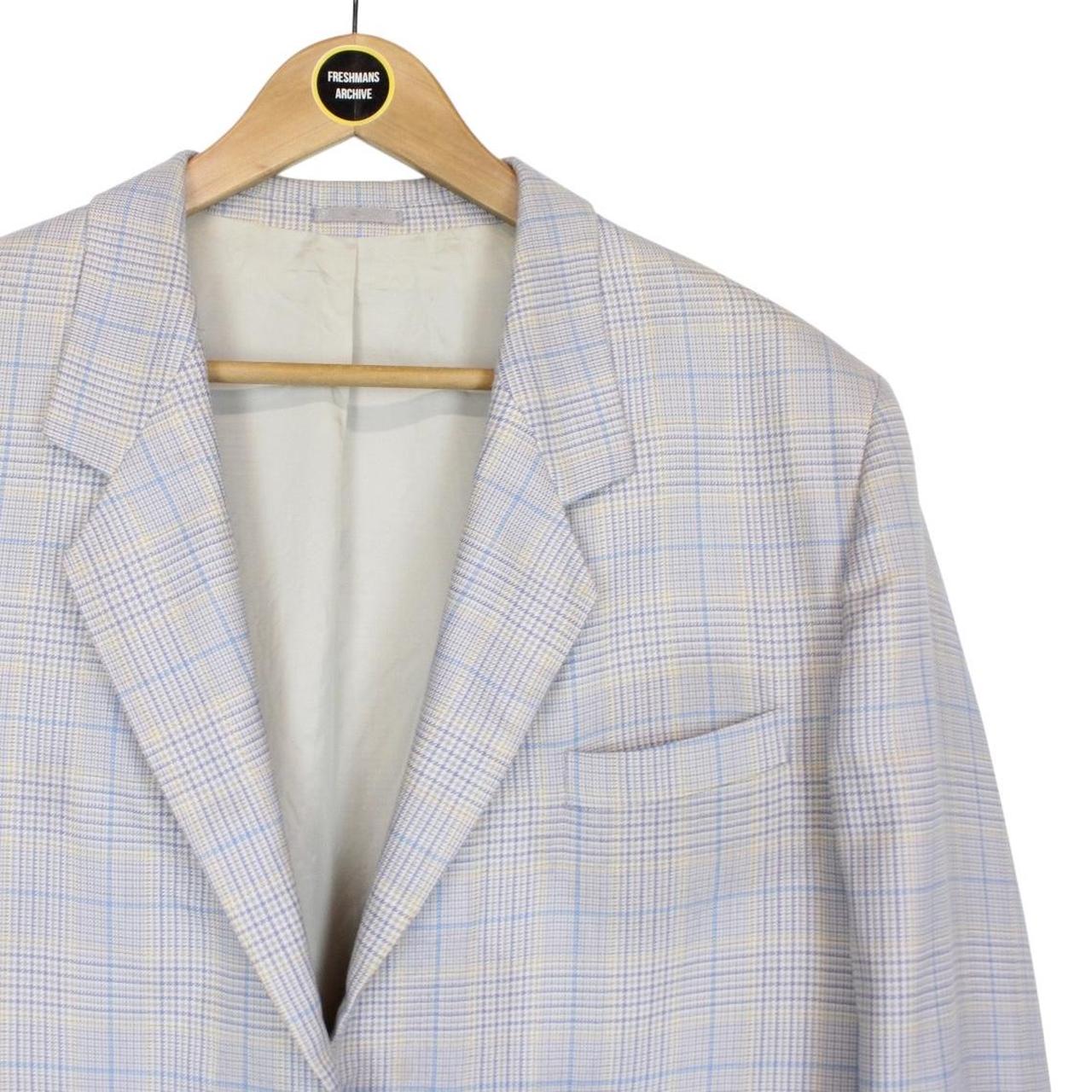 Vintage 80s Burberry Lilac Purple Check Wool and Silk Blazer Jacket