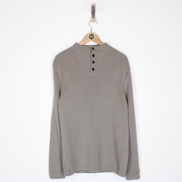 Vintage Stone Island Denims AW 2003 Beige Ribbed Wool Knit Jumper