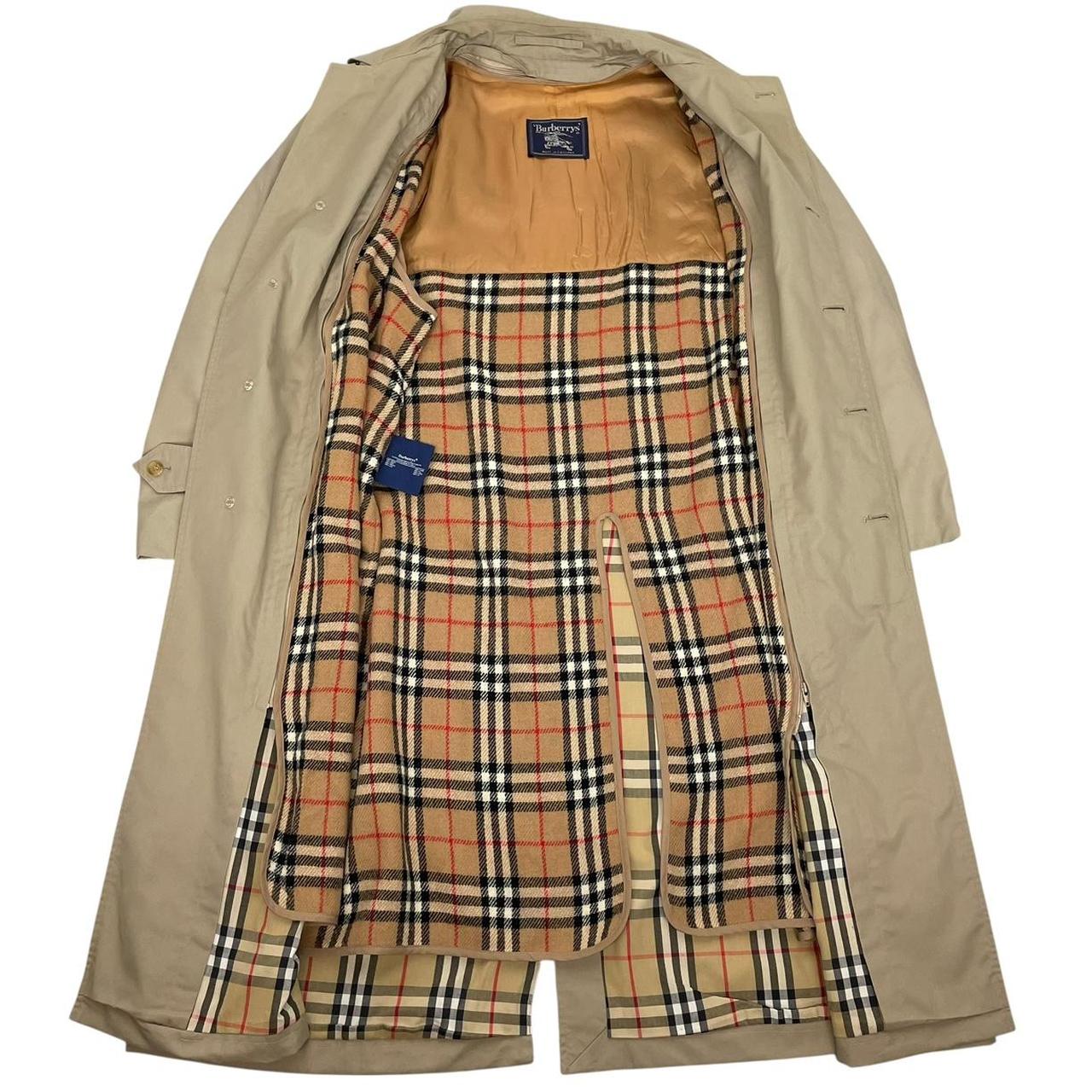Vintage 90s Burberry Beige Single Breasted Trench Coat