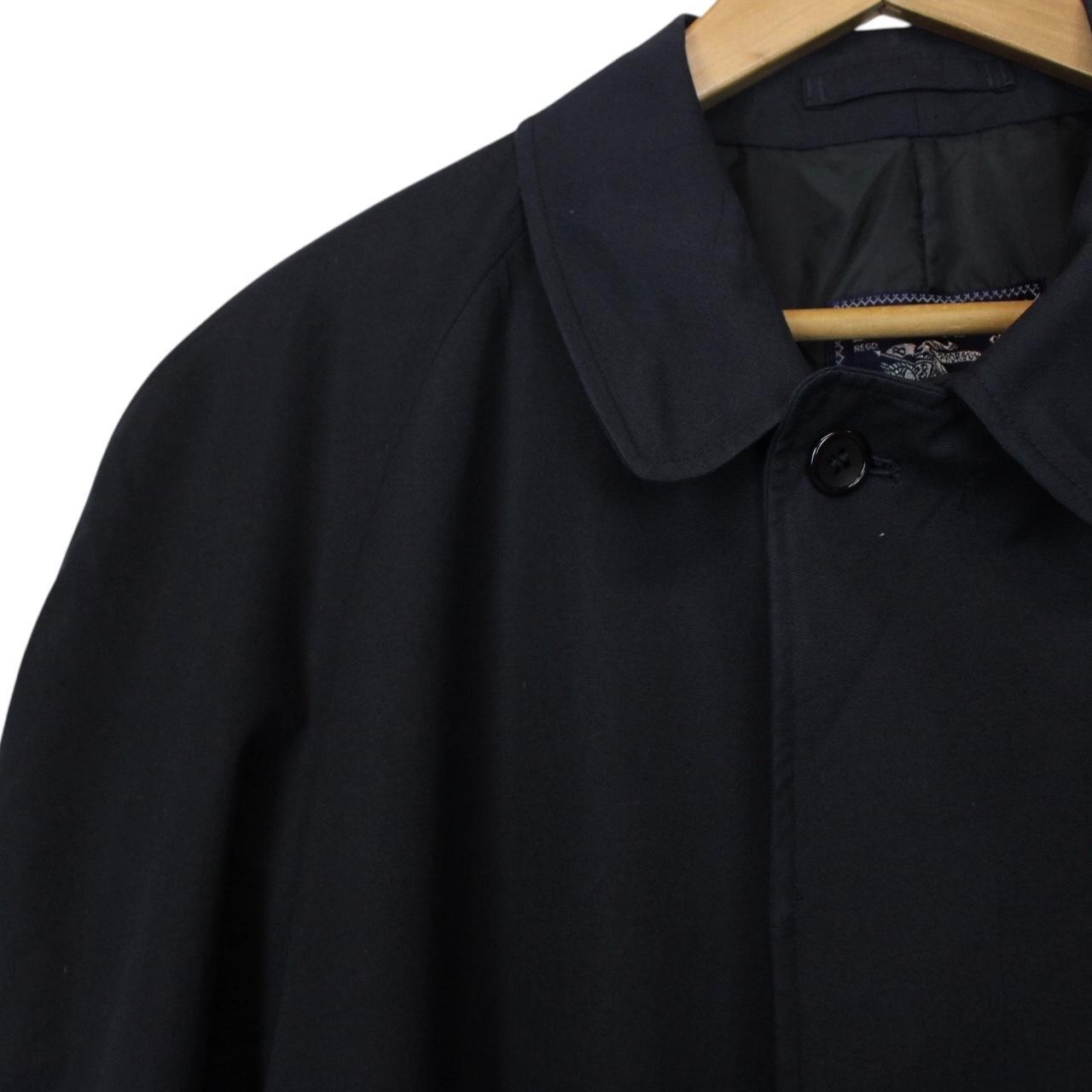 Vintage 90s Burberry Navy Blue Single Breasted Trench Coat