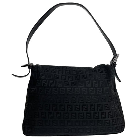 Fendi Black Zucca Monogram Mama Baguette Shoulder Bag
