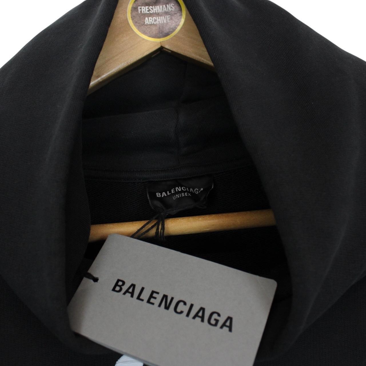 Balenciaga Black and White Basketball Series Oversized Hoodie