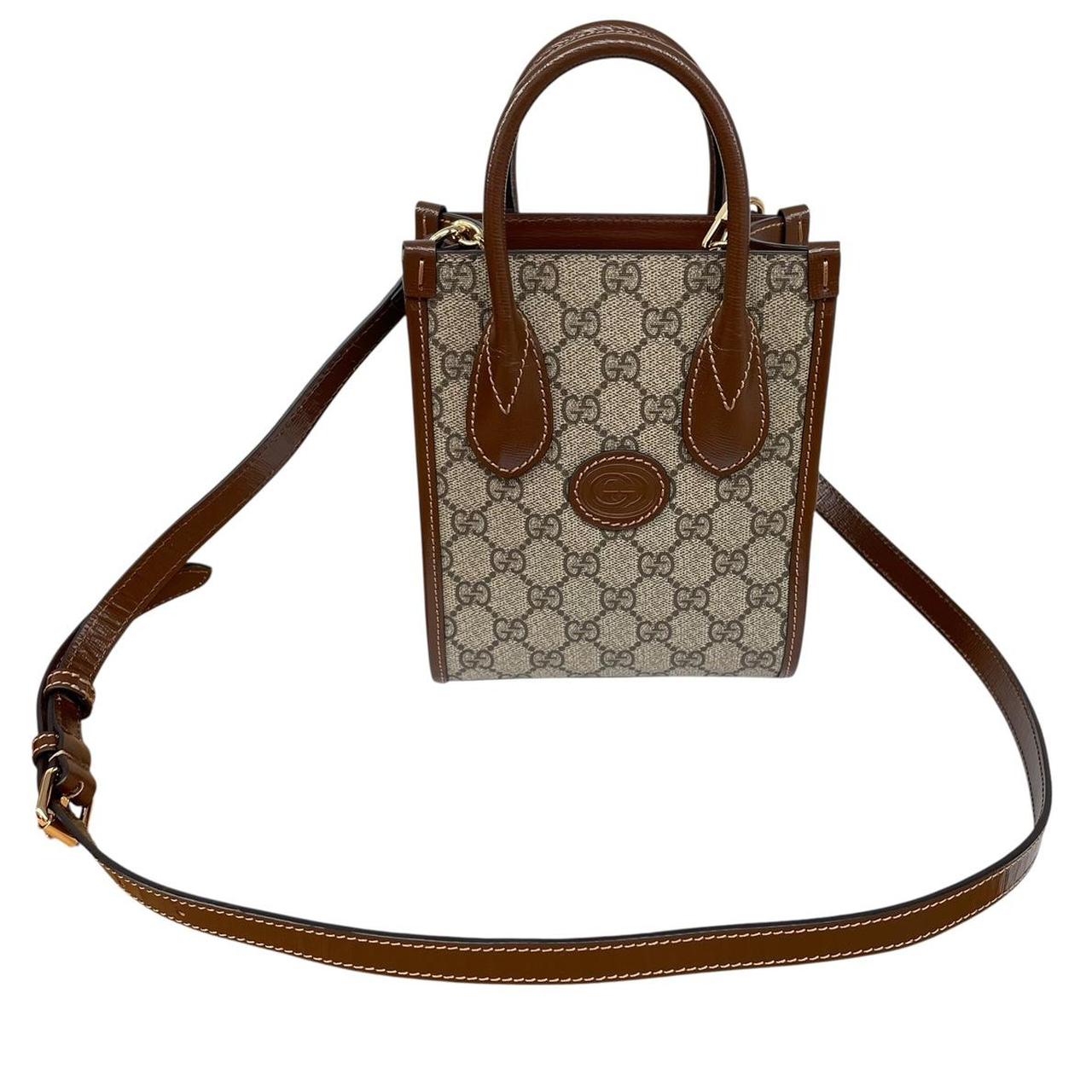 Gucci Brown GG Supreme Monogram Canvas Mini Tote Bag