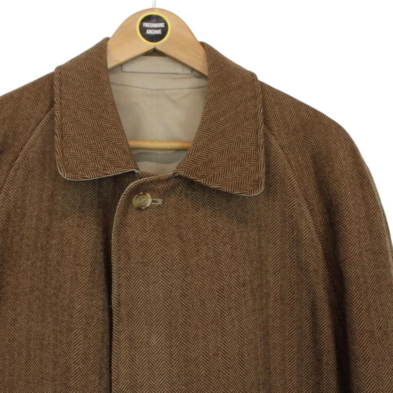 Vintage 90s Burberry Tan and Brown Cotton and Wool Reversible Trench Coat