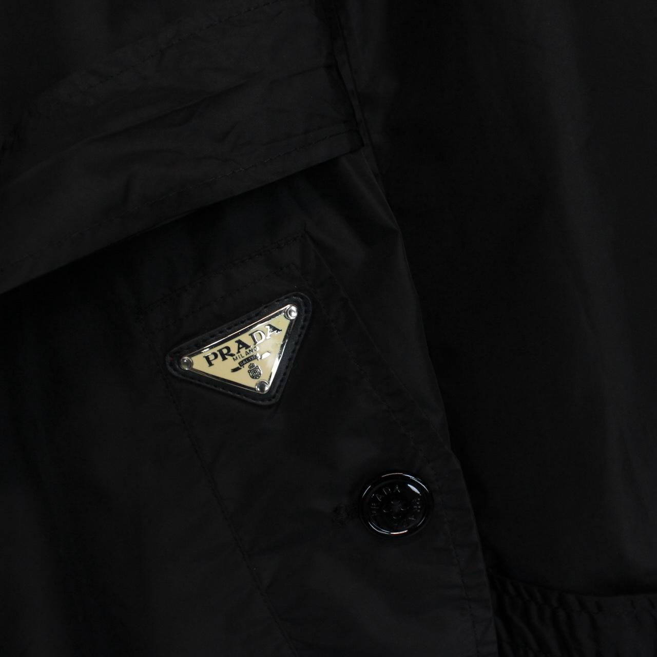 Vintage Prada Black Nylon Belted Trench Coat