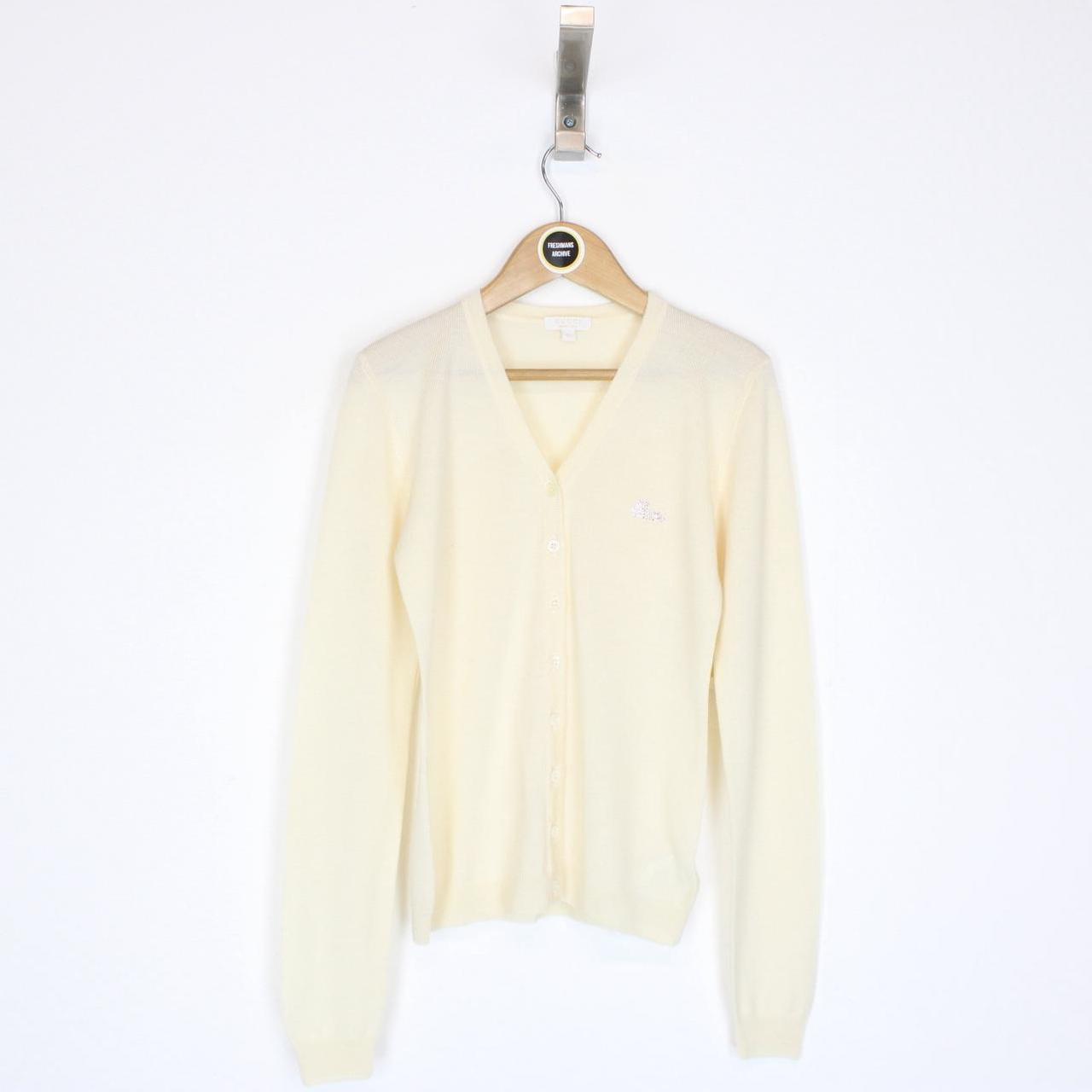 Gucci Cream Silk Cashmere Wool Blend Knit Button Up Cardigan Jumper