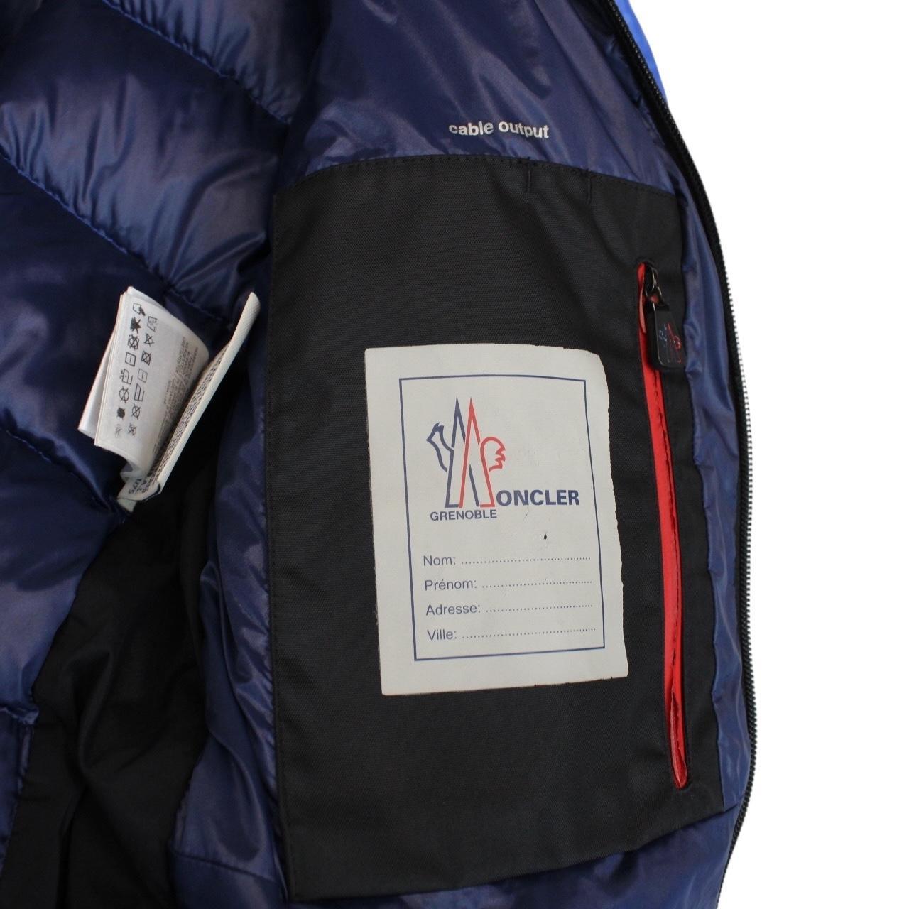 Moncler Grenoble Canmore Blue and Black Full Zip Down Jacket