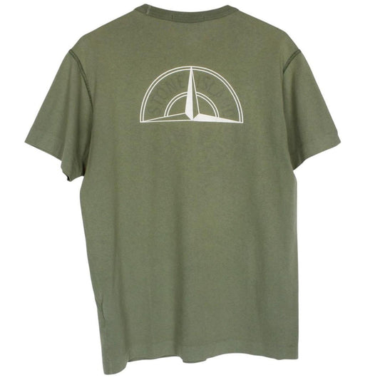 Stone Island AW 2019 Green Short Sleeve Cotton Logo Print T-Shirt