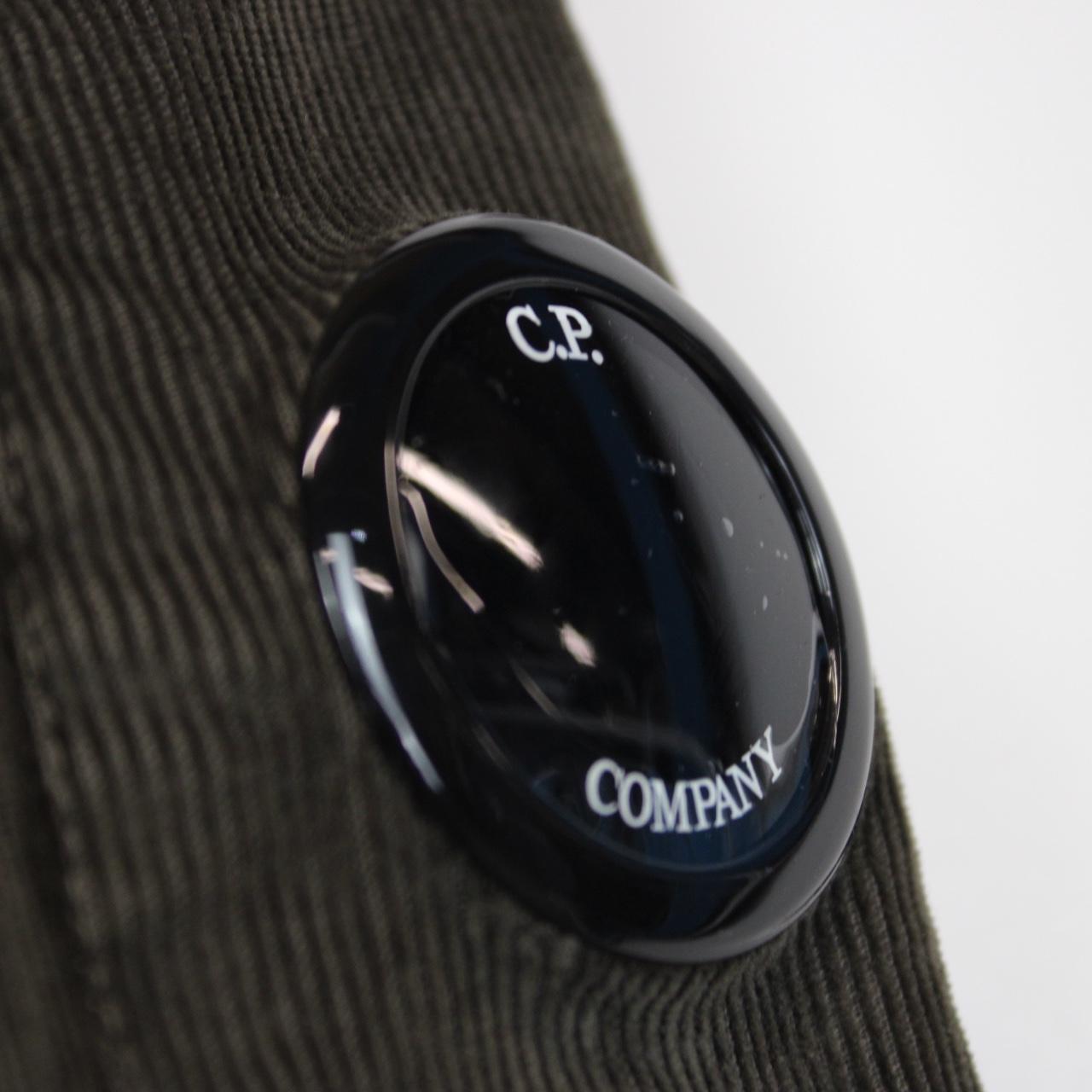 CP Company Olive Green Button Up Lens Corduroy Overshirt