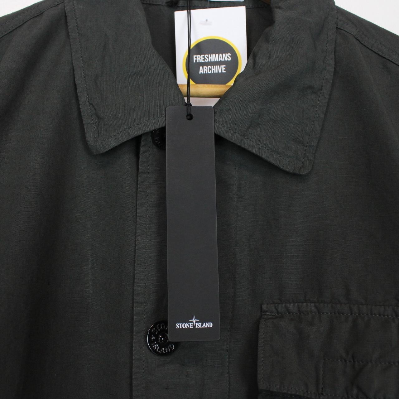 Stone Island SS 2022 Grey Tela Cotone Lino Fiammato-TC Jacket