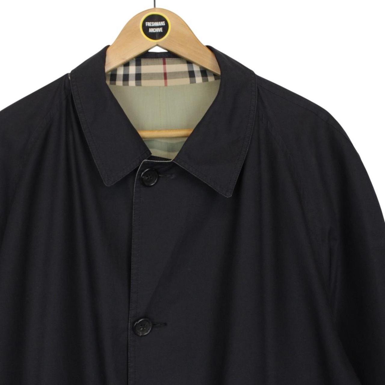 Burberry London Navy Blue and Khaki Green Reversible Single Breasted Trench Coat