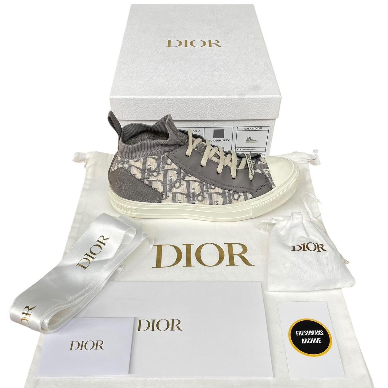 Christian Dior Walk’n’Dior Grey and Cream Oblique Technical Trainers