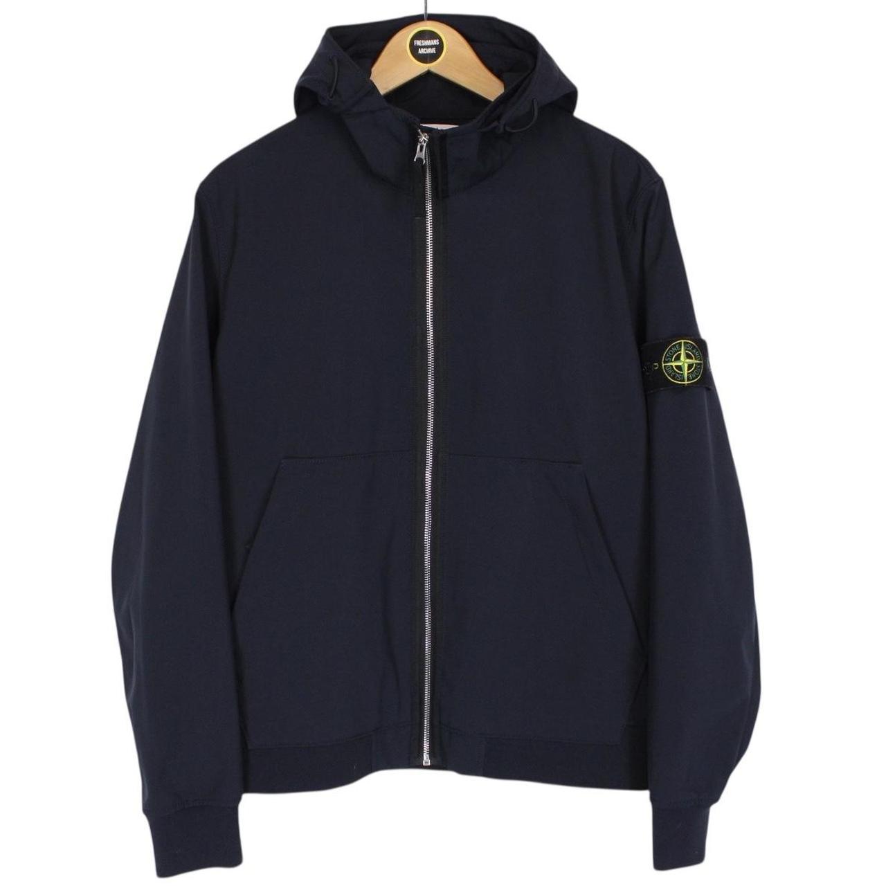Stone Island SS 2019 Navy Blue Light Soft Shell-R Full Zip Jacket