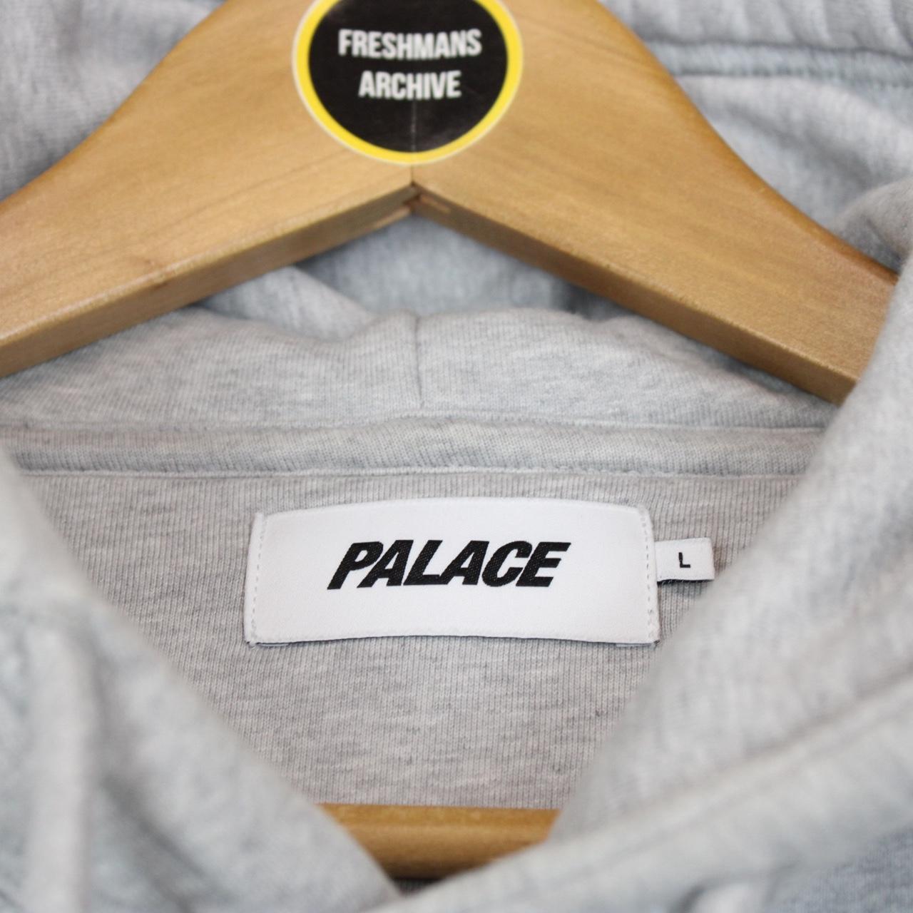Palace 2023 Marl Grey Panther Embroidered Logo Hoodie Jumper