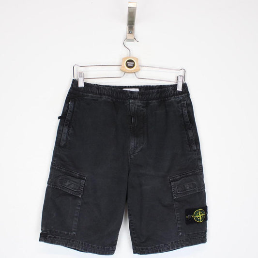 Stone Island SS 2021 Black Bermuda Cotton Cargo Shorts
