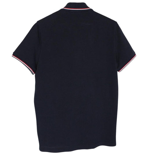 Moncler Maglia Manica Corta Navy Blue Short Sleeve Cotton Polo Shirt