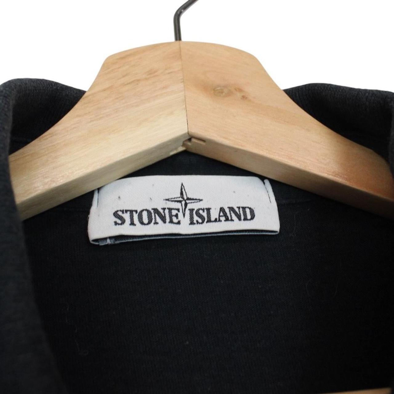 Stone Island SS 2017 Black Long Sleeve Collared Cotton T-Shirt