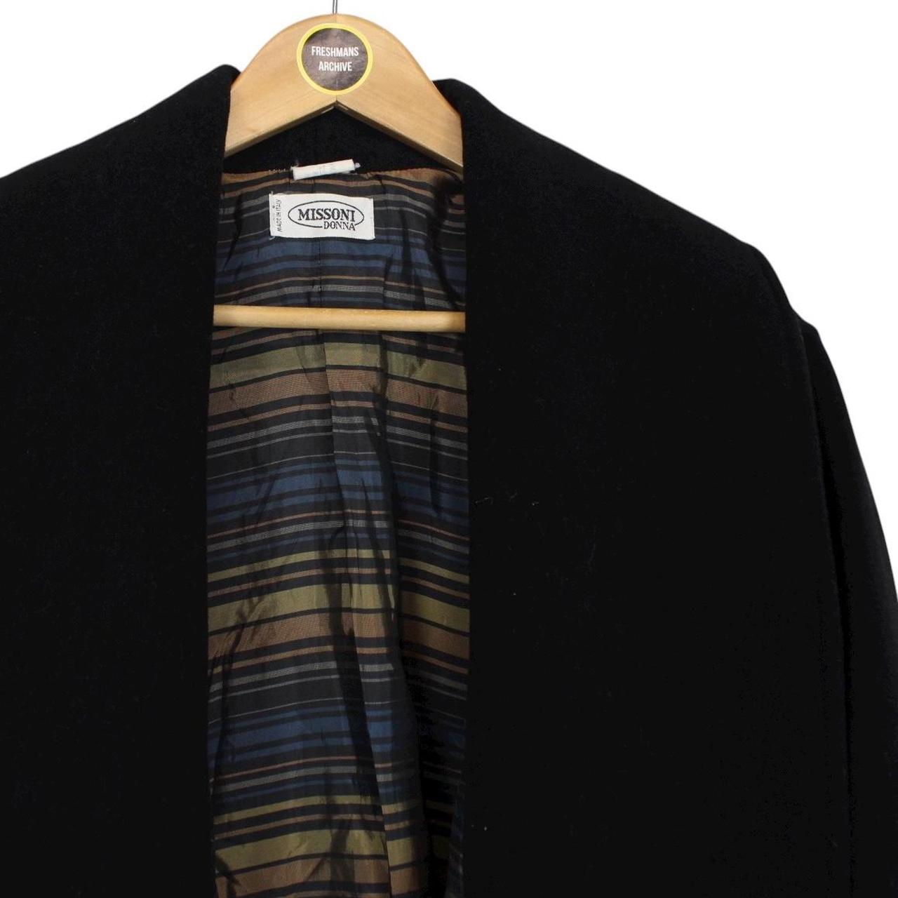 Vintage 90s Missoni Donna Black Cashmere Wool Blend Cape Coat