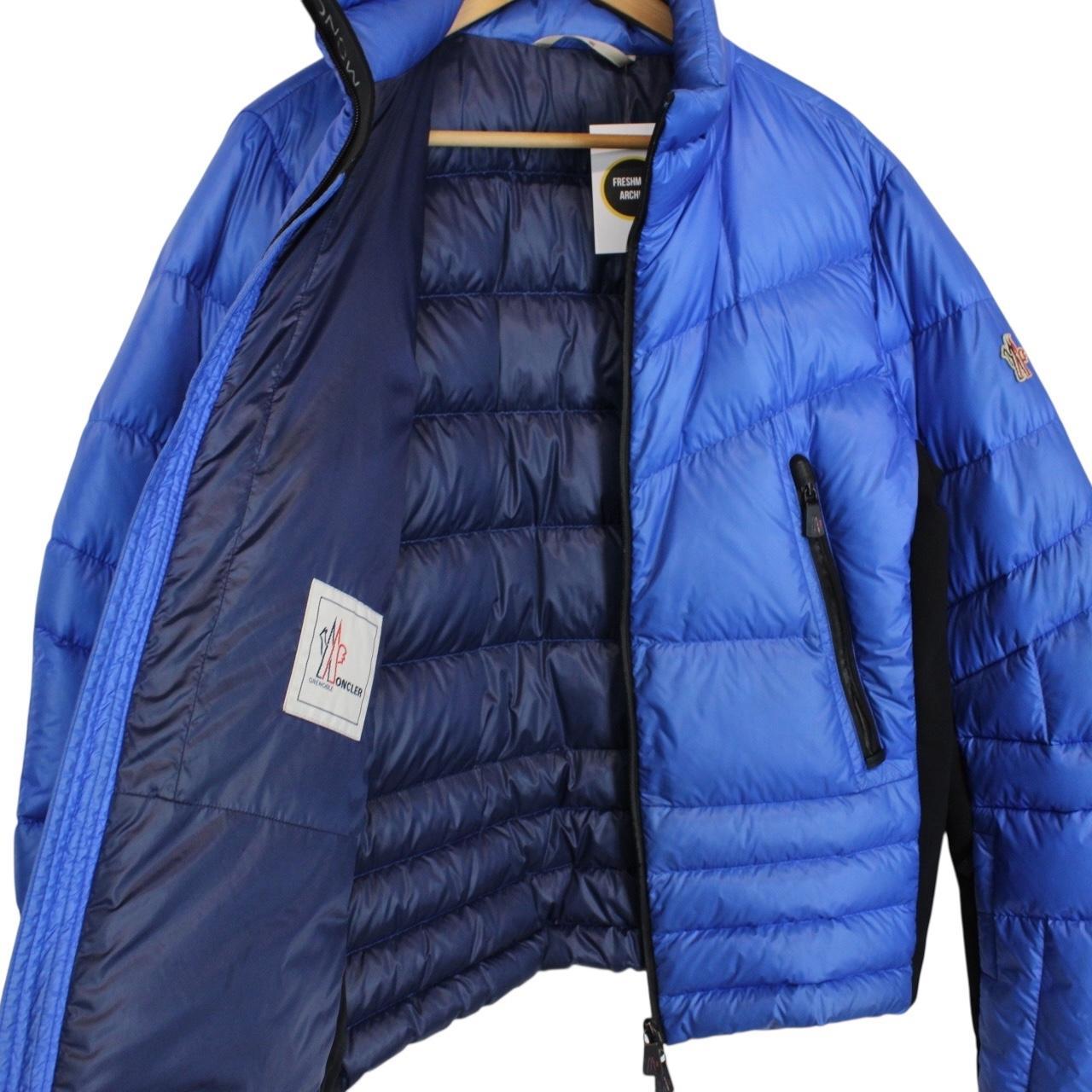 Moncler Grenoble Canmore Blue and Black Full Zip Down Jacket