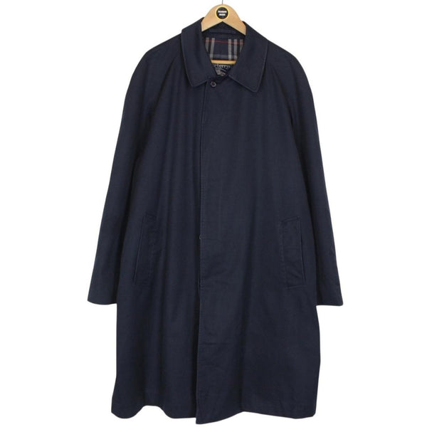 Vintage 90s Burberry Navy Blue Single Breasted Trench Coat