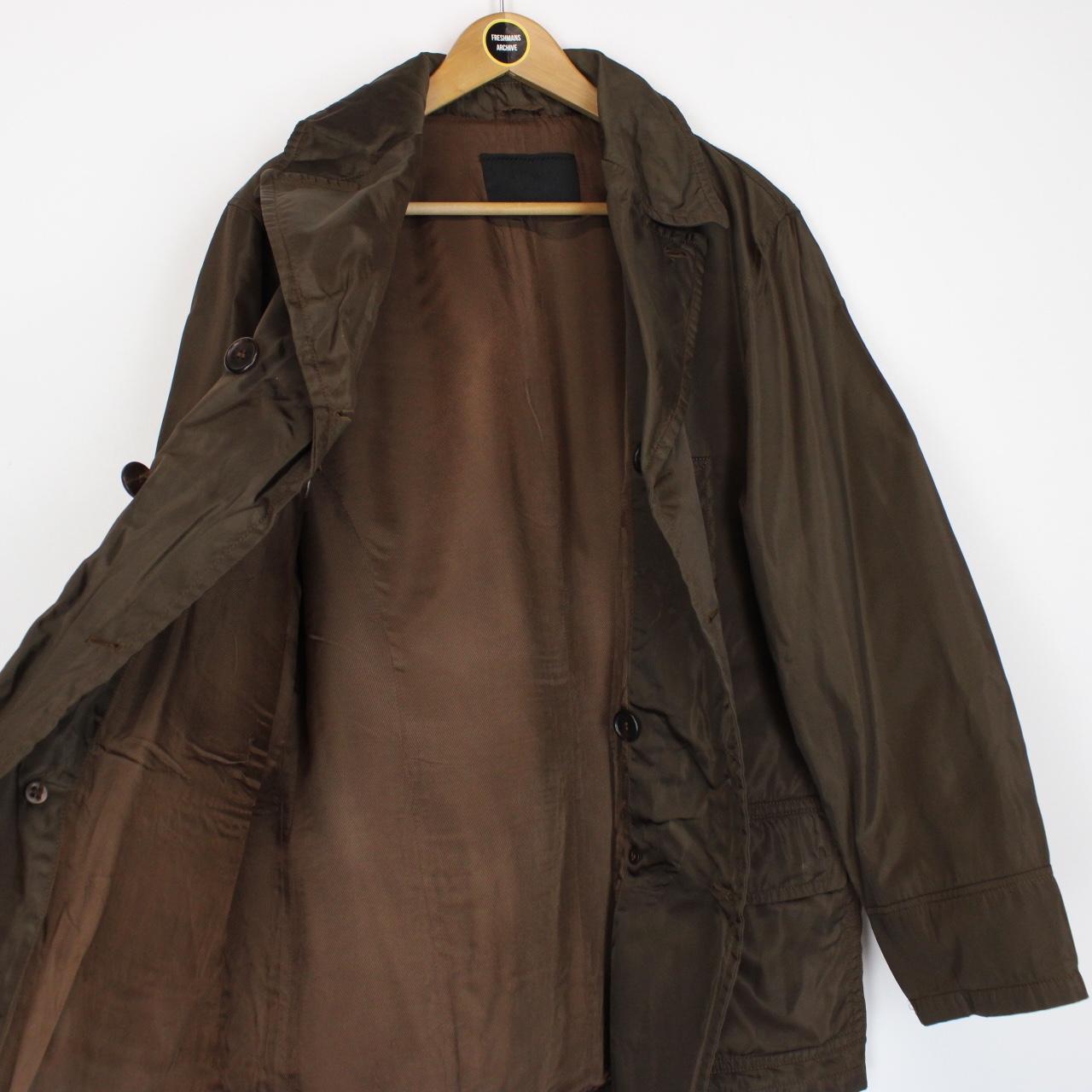 Prada Brown Nylon Double Breasted Trench Coat