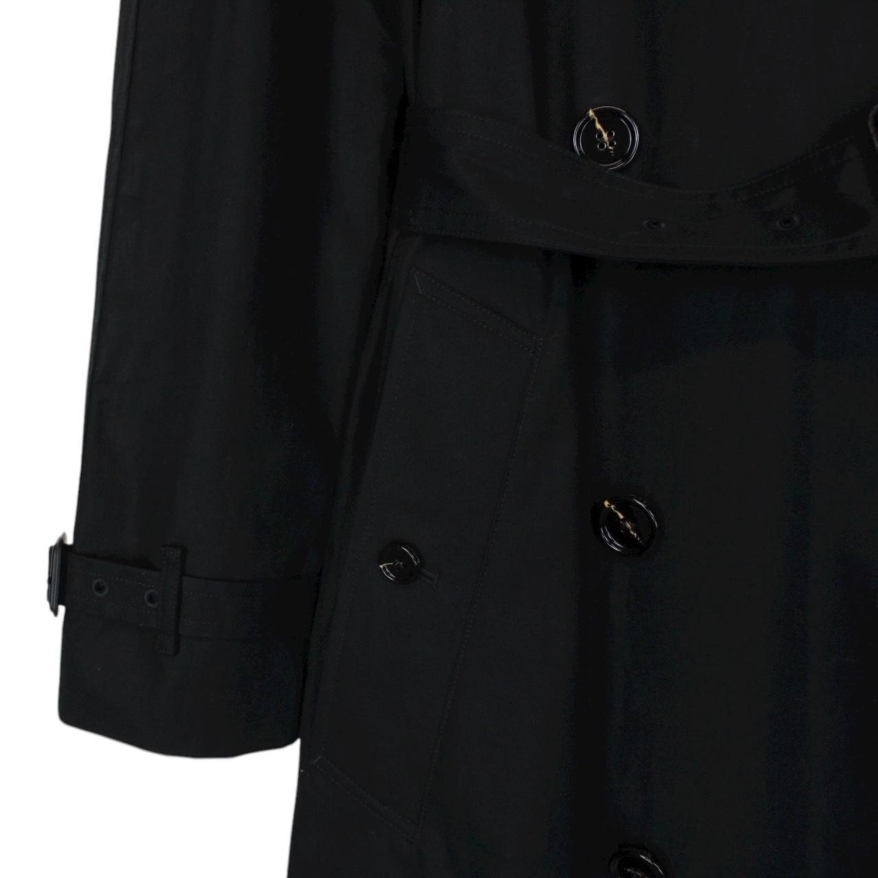 Burberry Hillington Black Nova Check Double Breasted Belted Trench Coat