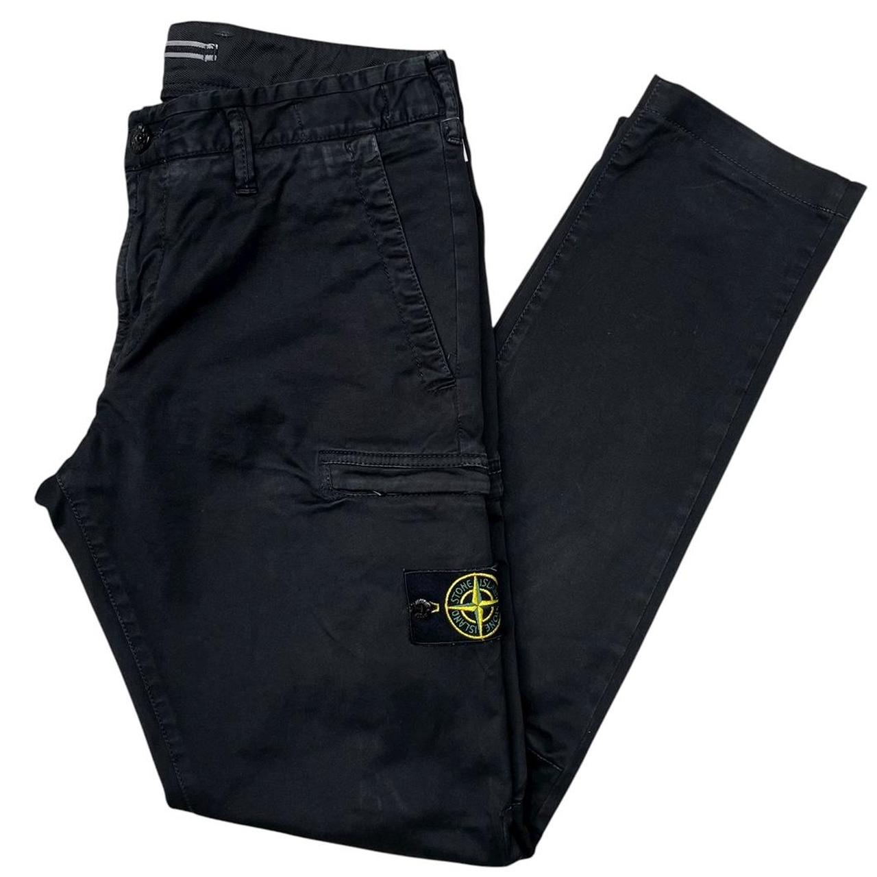Stone Island AW 2021 Black Skinny Fit Cargo Trousers