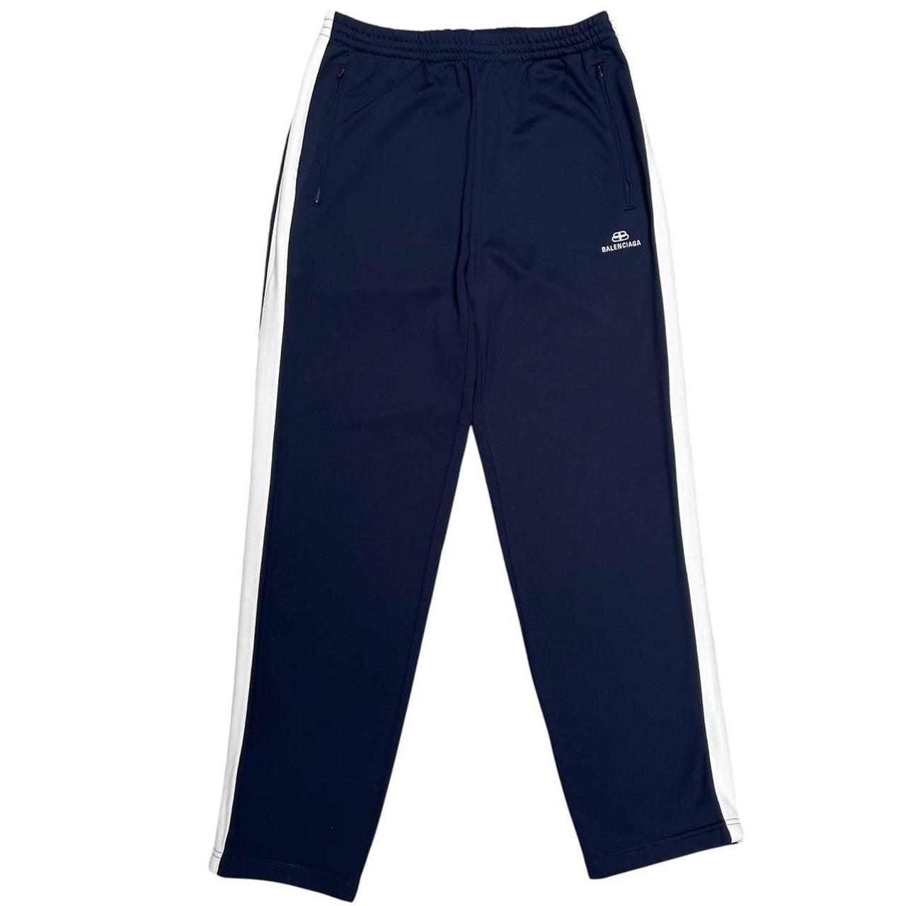 Balenciaga Navy Blue and White Tracksuit Bottoms / Joggers