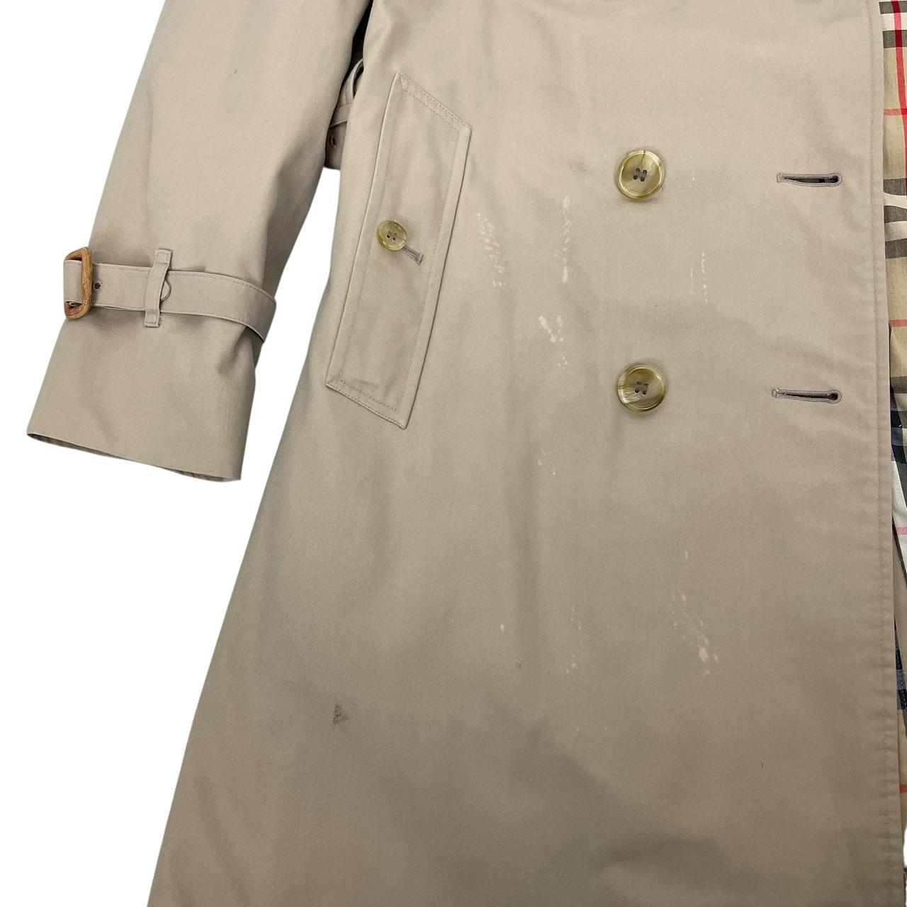 Vintage 90s Burberry Beige Double Breasted Belted Trench Coat