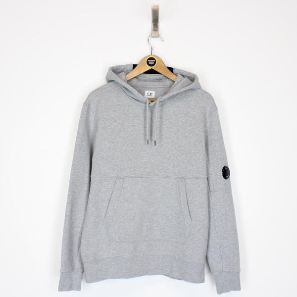 CP Company Grey Cotton Lens Hoodie Jumper