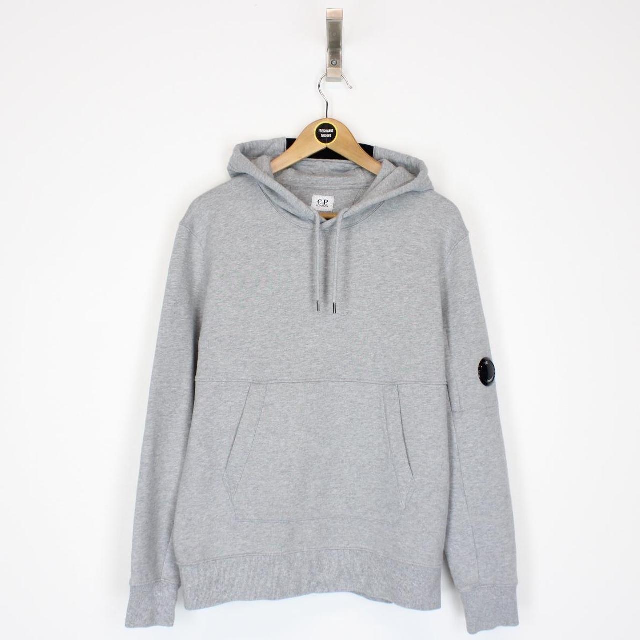 CP Company Grey Cotton Lens Hoodie Jumper