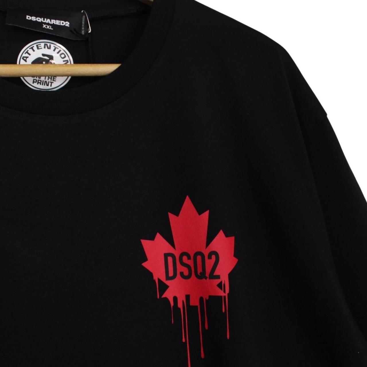 Dsquared2 Black and Red Cool Fit Leaf Logo Short Sleeve T-Shirt